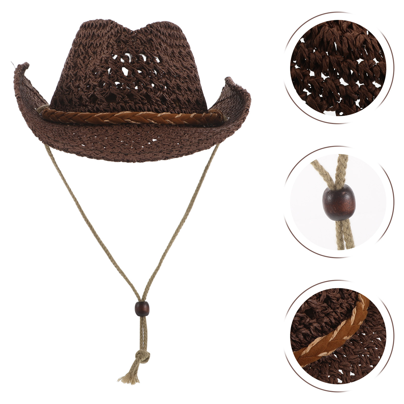 Cowboy Hat Straw - 짚으로 만든 카우보이 모자, 어린이용, 통기성이