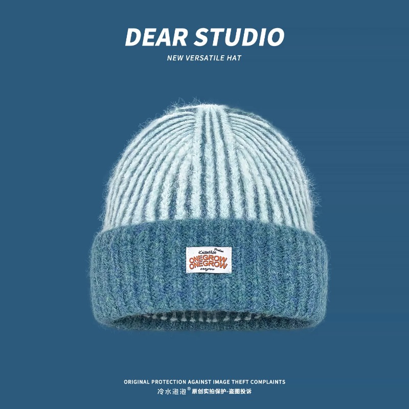 여성용 스트라이프 패턴의 부드러운 털실 니트 비니, 따 - Beanie Cuffed Knit 리뷰 및 가격