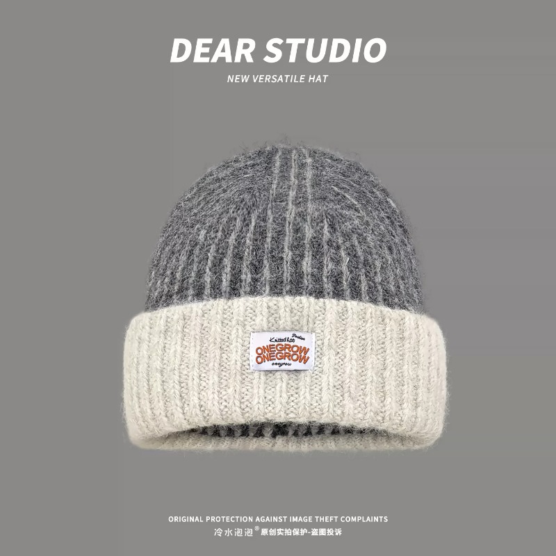 여성용 스트라이프 패턴의 부드러운 털실 니트 비니, 따 - Beanie Cuffed Knit 리뷰 및 가격
