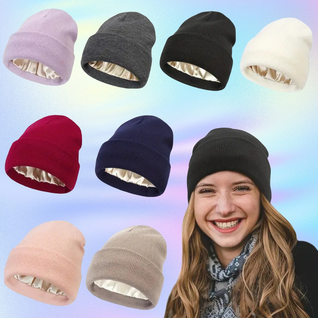 유니섹스 새틴 안감 정전기 방지 비니 모자 여성용 겨울 - Beanie Cuffed Knit 리뷰 및 가격