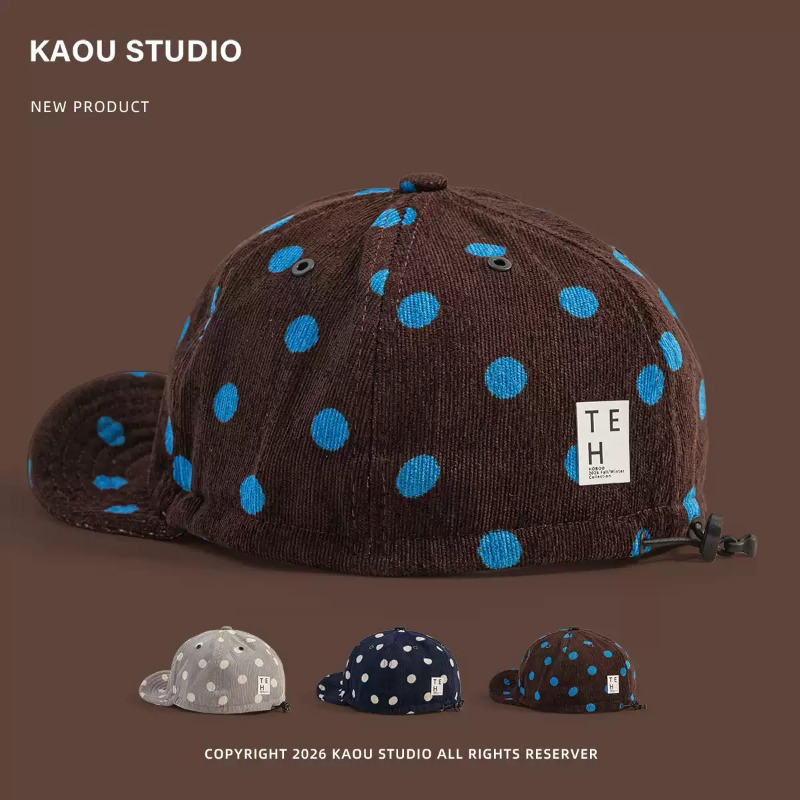 남녀공용 도트 무늬 코듀로이 소재 야구 모자, 빈티지  - Corduroy Cap 5 Panel 리뷰 및 가격