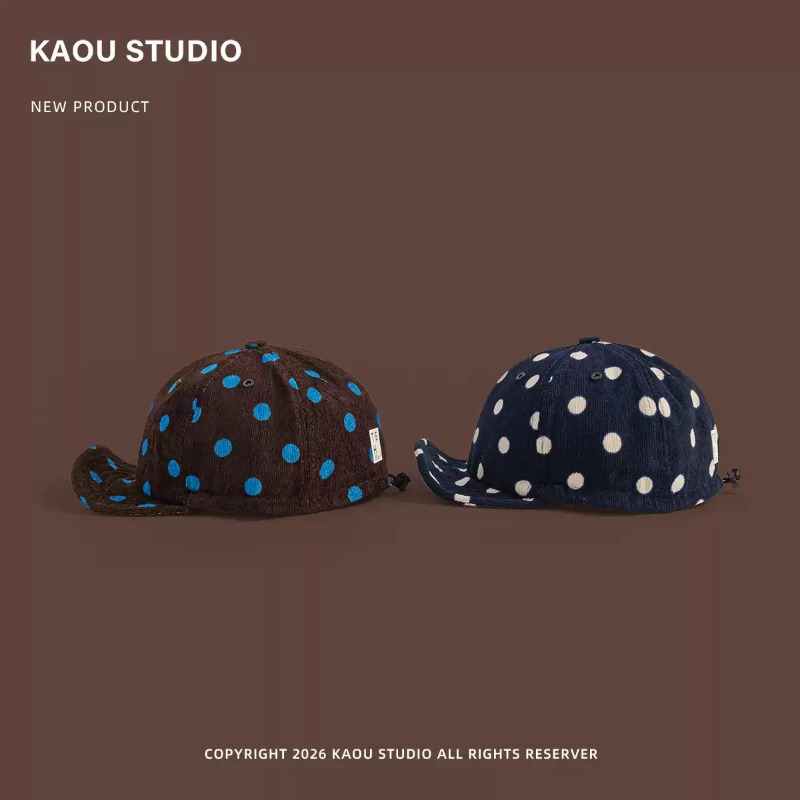 남녀공용 도트 무늬 코듀로이 소재 야구 모자, 빈티지  - Corduroy Cap 5 Panel 리뷰 및 가격